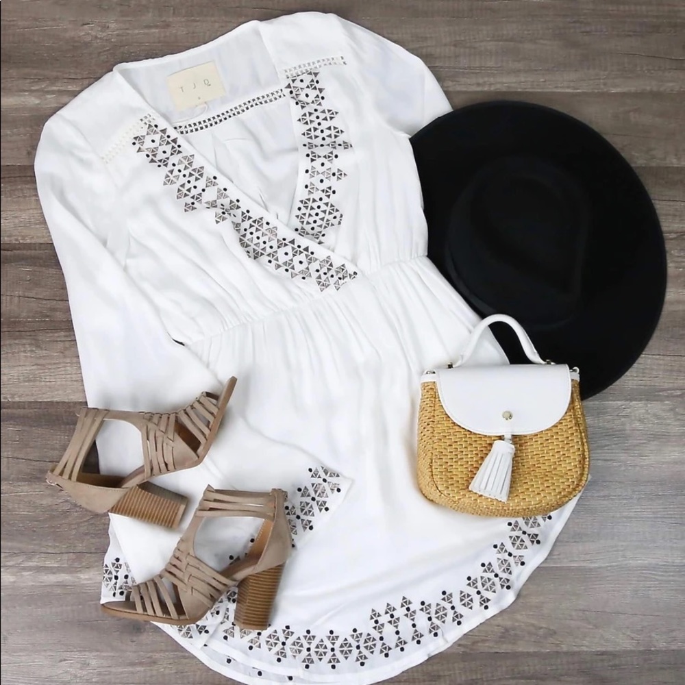 Jetset Diaries TJD Aztec Embroidered Mini Dress